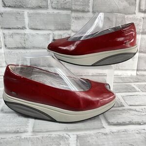 MBT Kianga Women's Size 6/6.5 Red Patent Leather Peep Toe Rocker Comfort Shoes